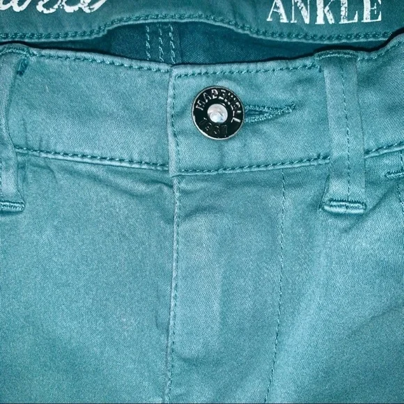 Madewell Size 26 Women’s Sateen Green Denim Low-Rise Skinny Ankle Jeans - Picture 11 of 11